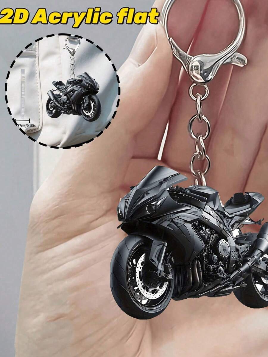 2D ravni crni akrilni privesak za motocikl