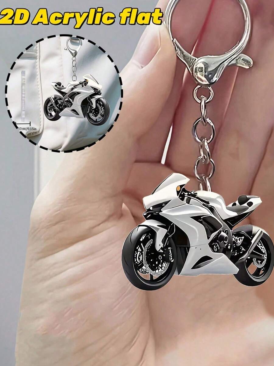 2D ravni crni akrilni privesak za motocikl