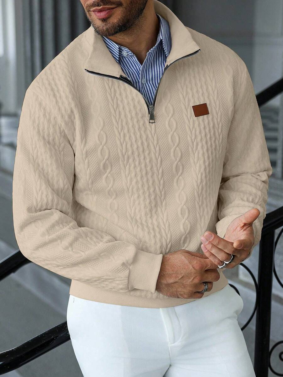 Muški jesenji smart casual duks na četvrt ziper