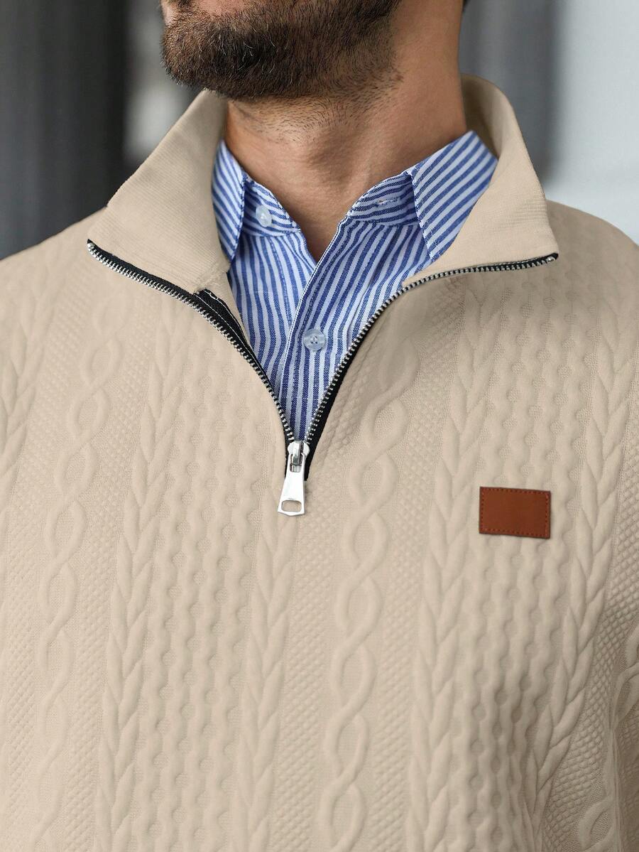 Muški jesenji smart casual duks na četvrt ziper