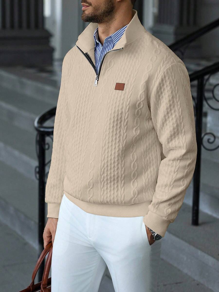 Muški jesenji smart casual duks na četvrt ziper
