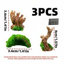 3pcs Artificial Hollow Tree Branch Climbing Habitat, Suitable For Reptiles - Multi-Layer Tree-Like Platform With Hiding Spots, Ideal For Jumping Spiders, Hermit Crabs And Other Crawling Animals, Provides Climbing And Resting Functions, Suitable For Reptile Tanks, Aquariums And Insect Habitats Decoration.