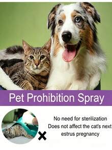 Pet Calming Soothing Spray For Dogs & Cats, Natural Heat Cycle Relief Spray, Reduce Restlessness, Noisy Meowing & Pacing, Gentle Herbal Soothing Liquid To Calm Anxious Pets During Estrus, For Male & Female Pets