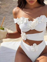 3D Cvetni Off-Shoulder  Jednodelni Kupaći