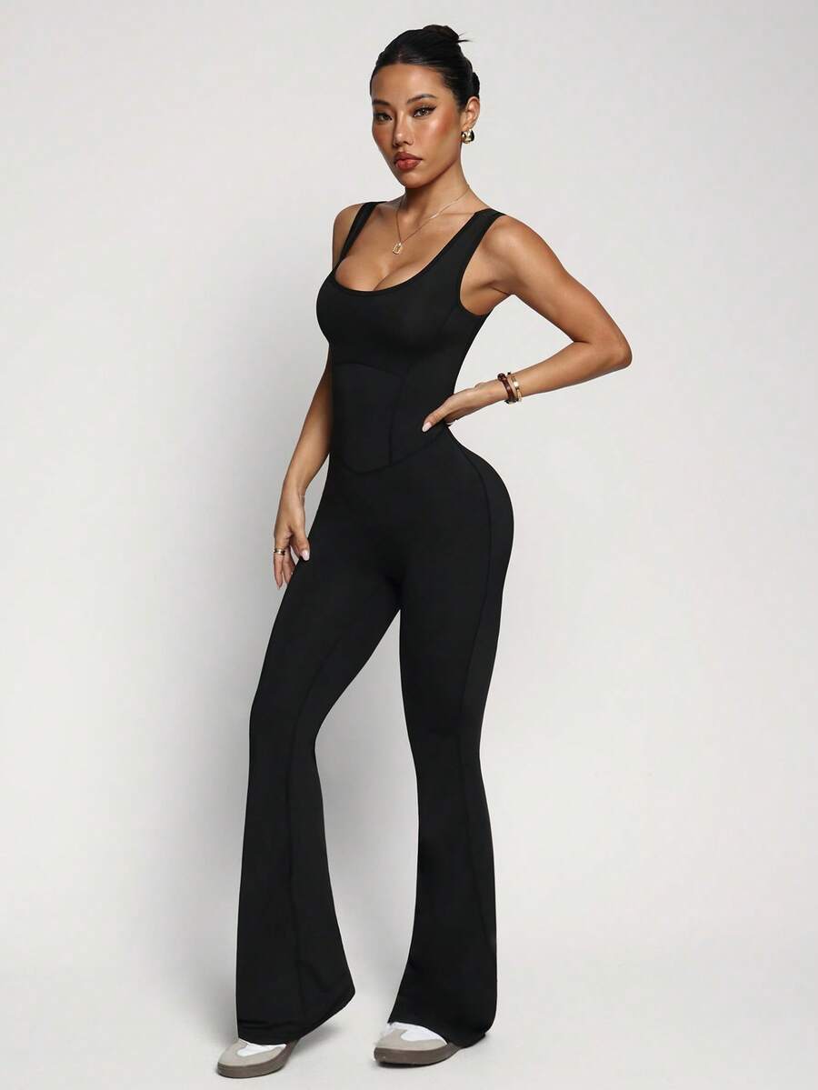 Jednobojni seksi sportski kombinezon bez rukava za žene, bodycon