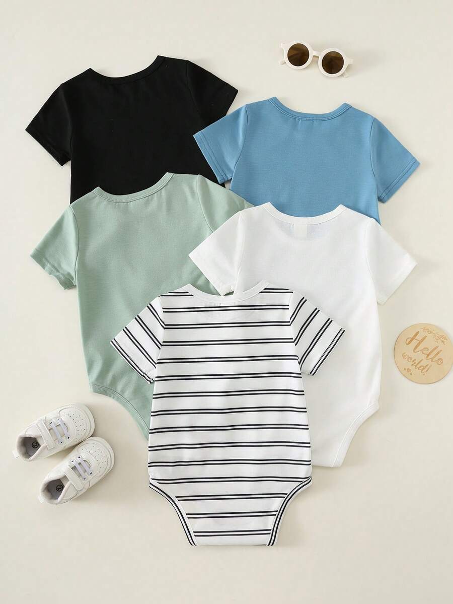 Set od 6 kom unisex bodija za novorođenče dečaka/devojčice, 100% pamuk