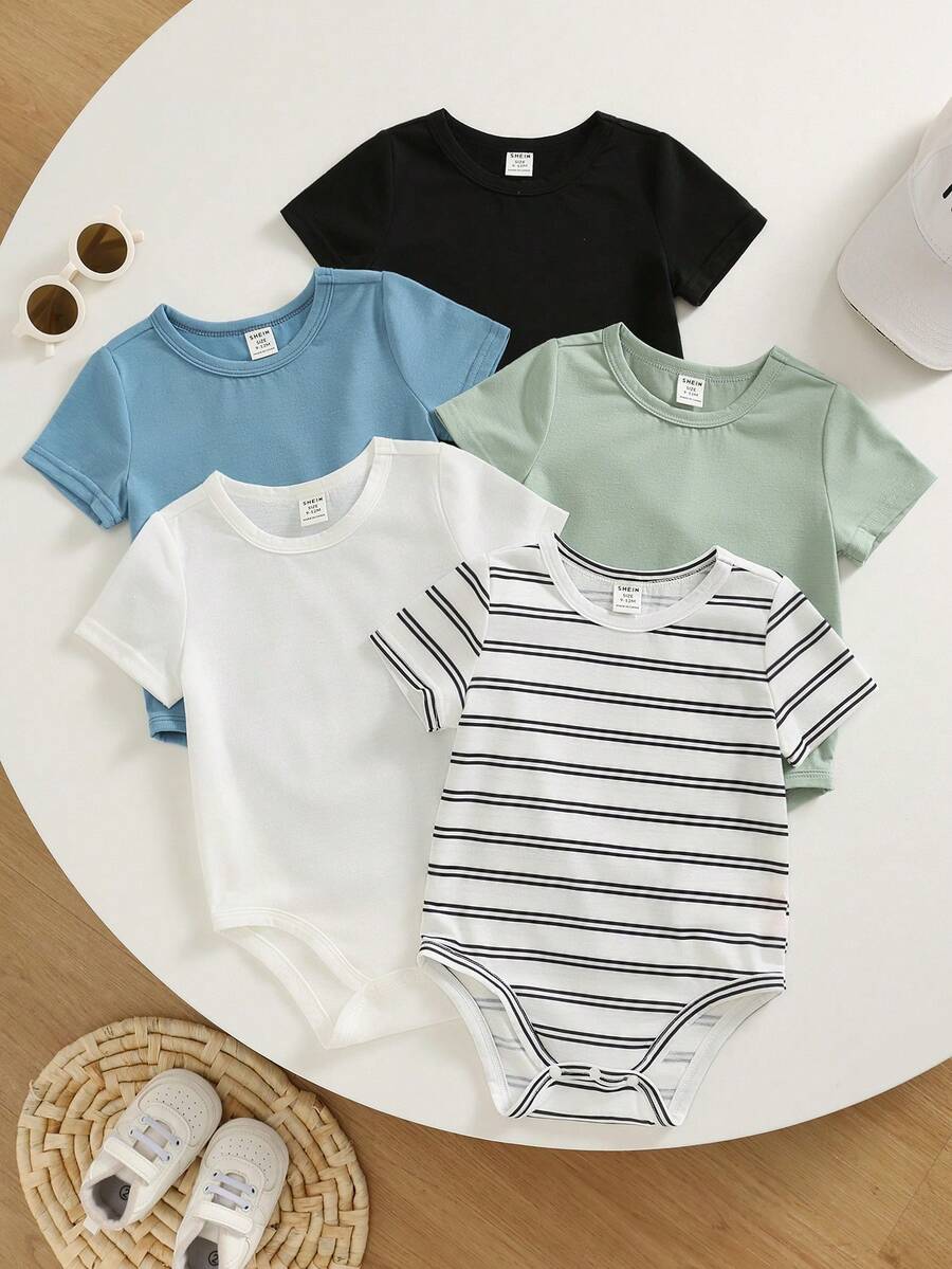 Set od 6 kom unisex bodija za novorođenče dečaka/devojčice, 100% pamuk
