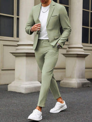 Muški formalni komolet od dva dela sa sako i pantalonama u jednoj boji, slim fit