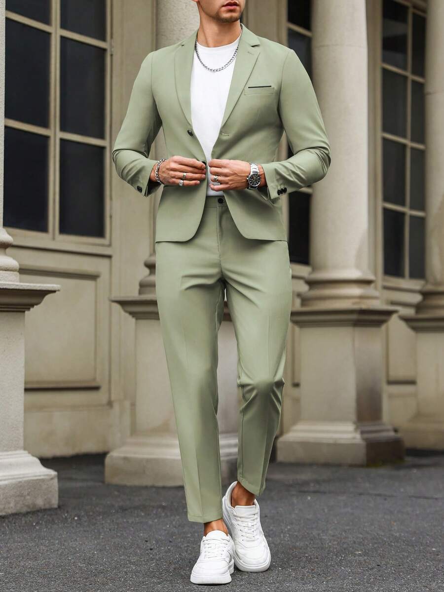 Muški formalni komolet od dva dela sa sako i pantalonama u jednoj boji, slim fit