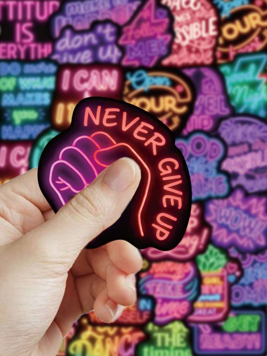 50 kom neon nalepnica sa pozitivnim afirmacijama za ukrašavanje