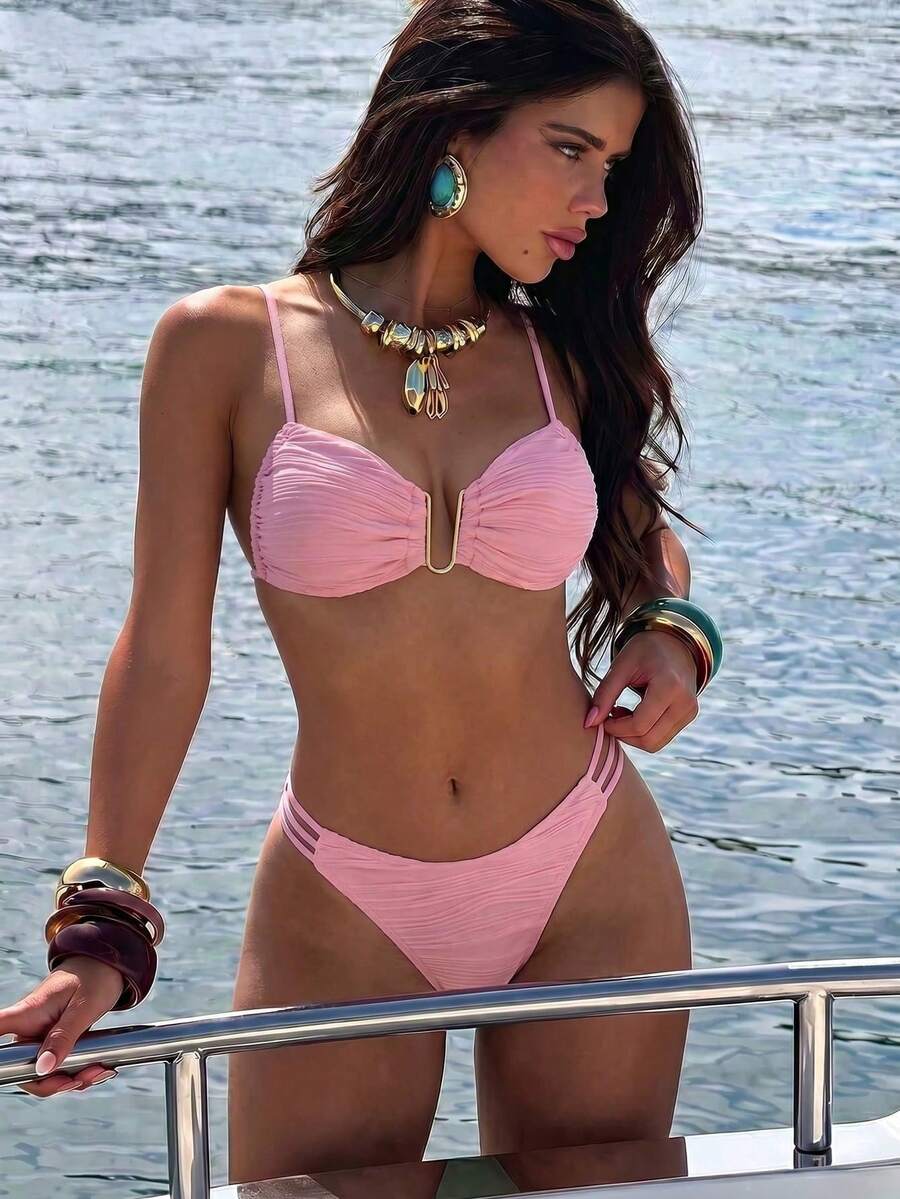 Jednobojni bikini set za žene