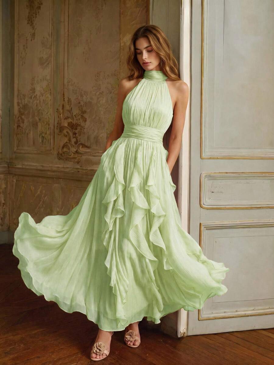 Ženska elegantna haljina bez rukava