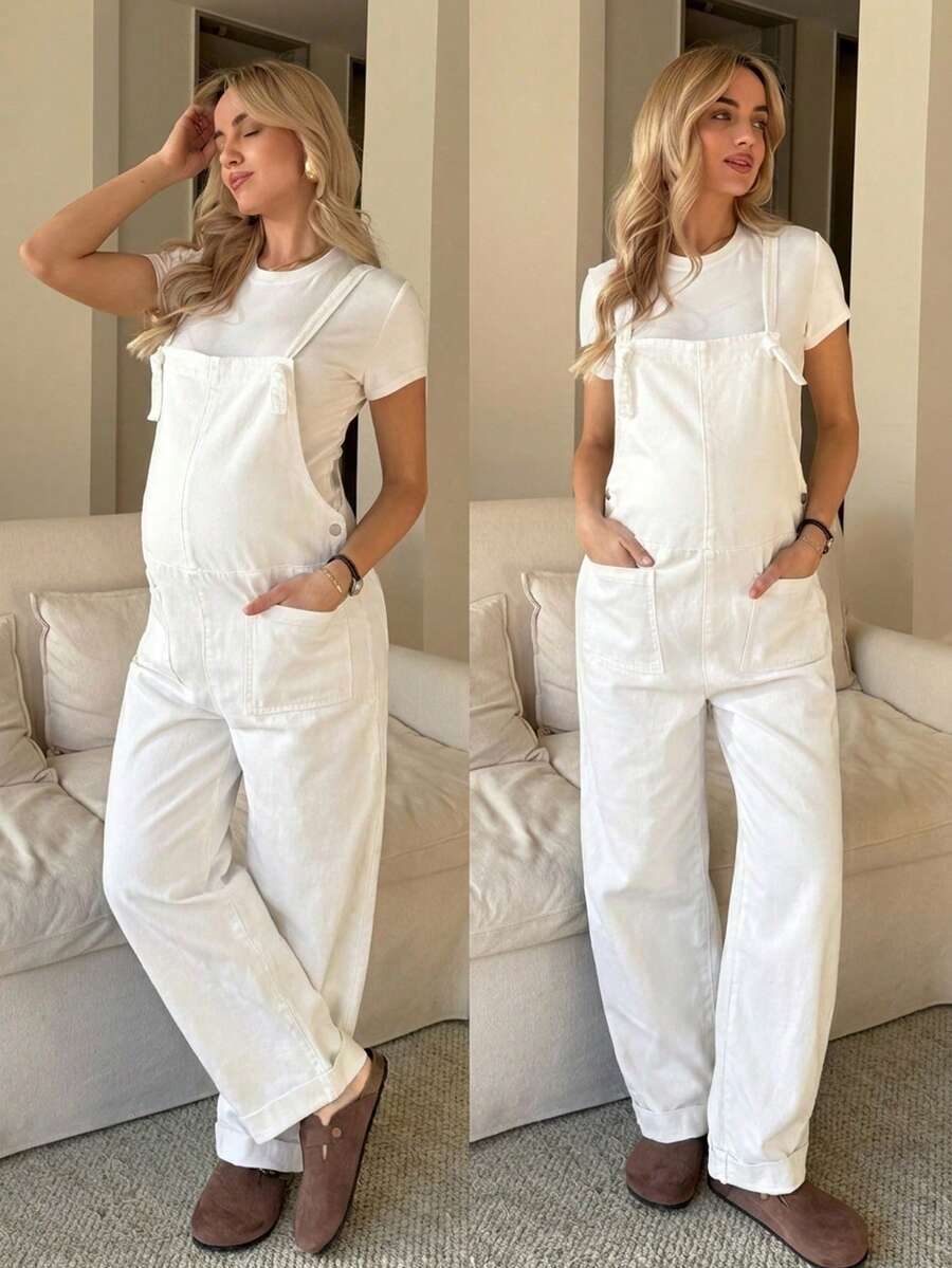 Ženske trudničke teksas pantalonesa tregerima