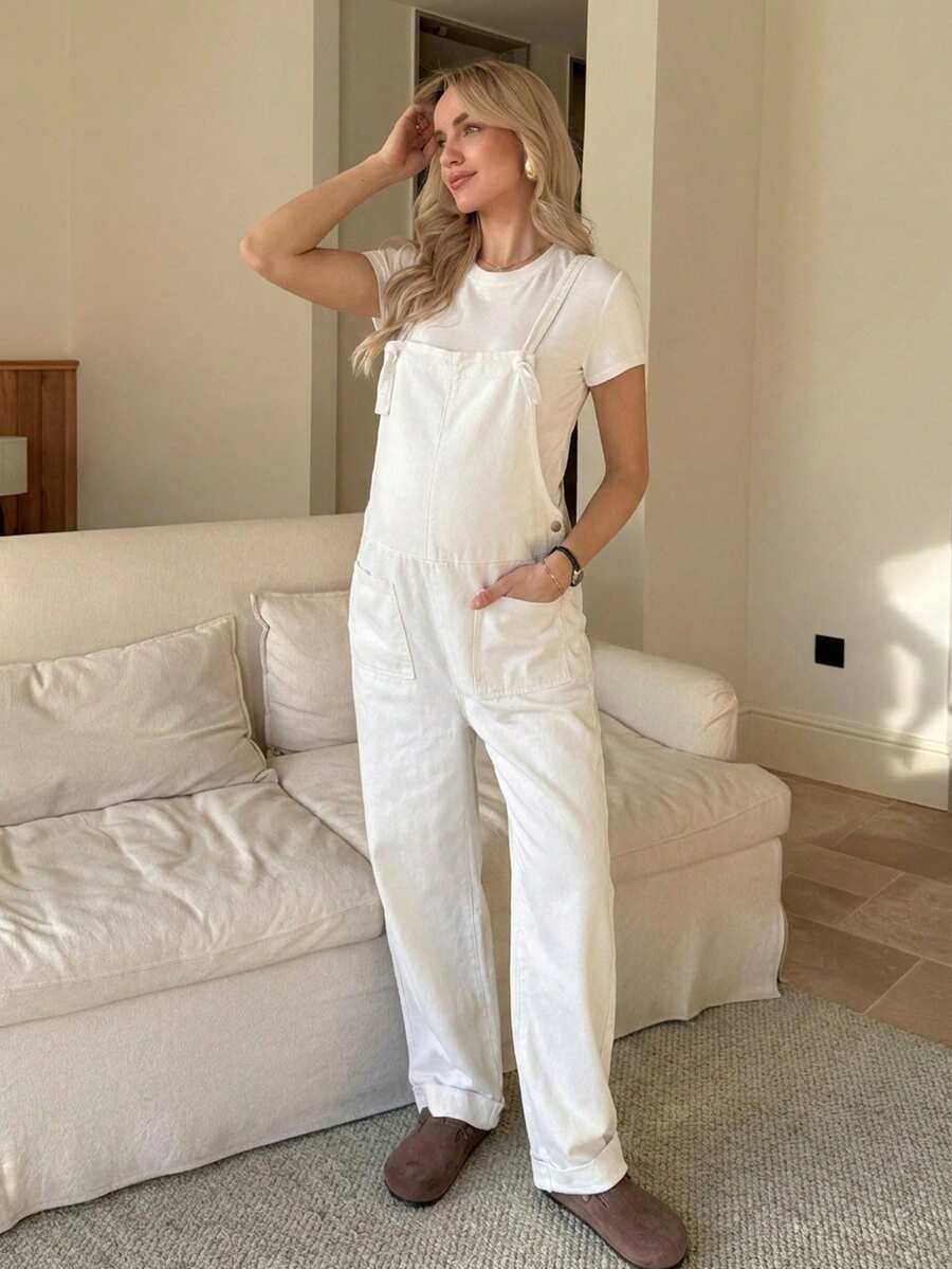 Ženske trudničke teksas pantalonesa tregerima