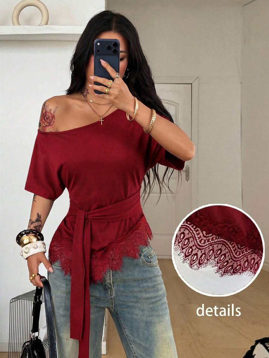 Slim Fit Asimetrična Bluza