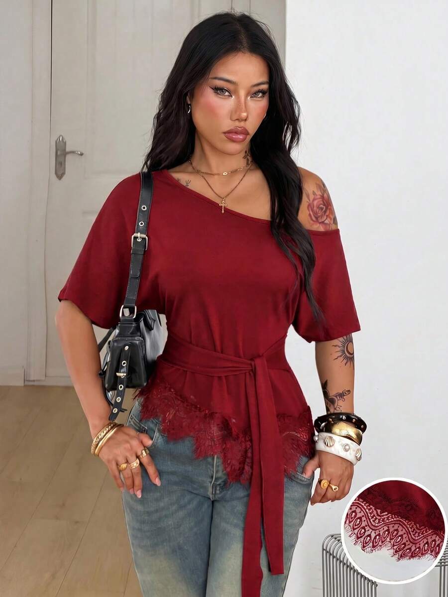 Slim Fit Asimetrična Bluza
