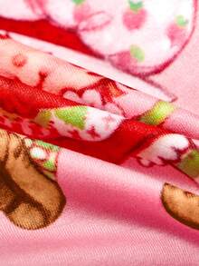 Strawberry Shortcake X SHEIN 1 Cute Cartoon Pattern Printed Pet Hooded Sweatshirt, Cat Clothes, Dog Clothes, Size XXS-XXXXL, Strawberry, Sweet, Pastoral.