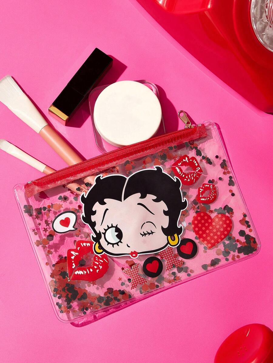 Betty Boop 1 kom set lagane kozmetičke torbe od poliesterskih vlakana sa štampanim crtanim uzorkom