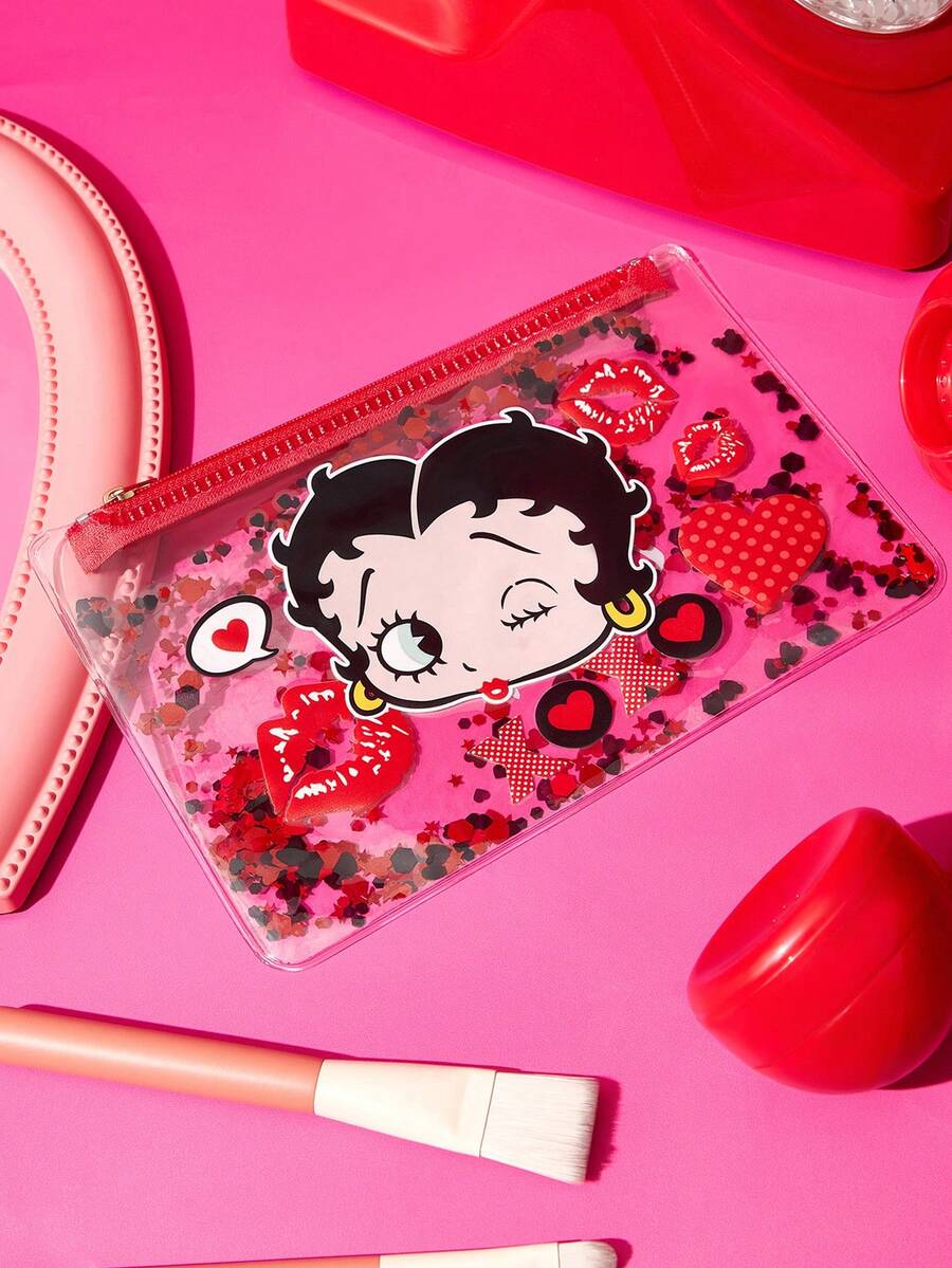 Betty Boop 1 kom set lagane kozmetičke torbe od poliesterskih vlakana sa štampanim crtanim uzorkom