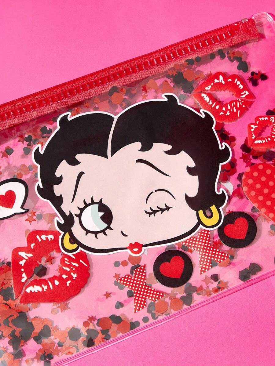 Betty Boop 1 kom set lagane kozmetičke torbe od poliesterskih vlakana sa štampanim crtanim uzorkom