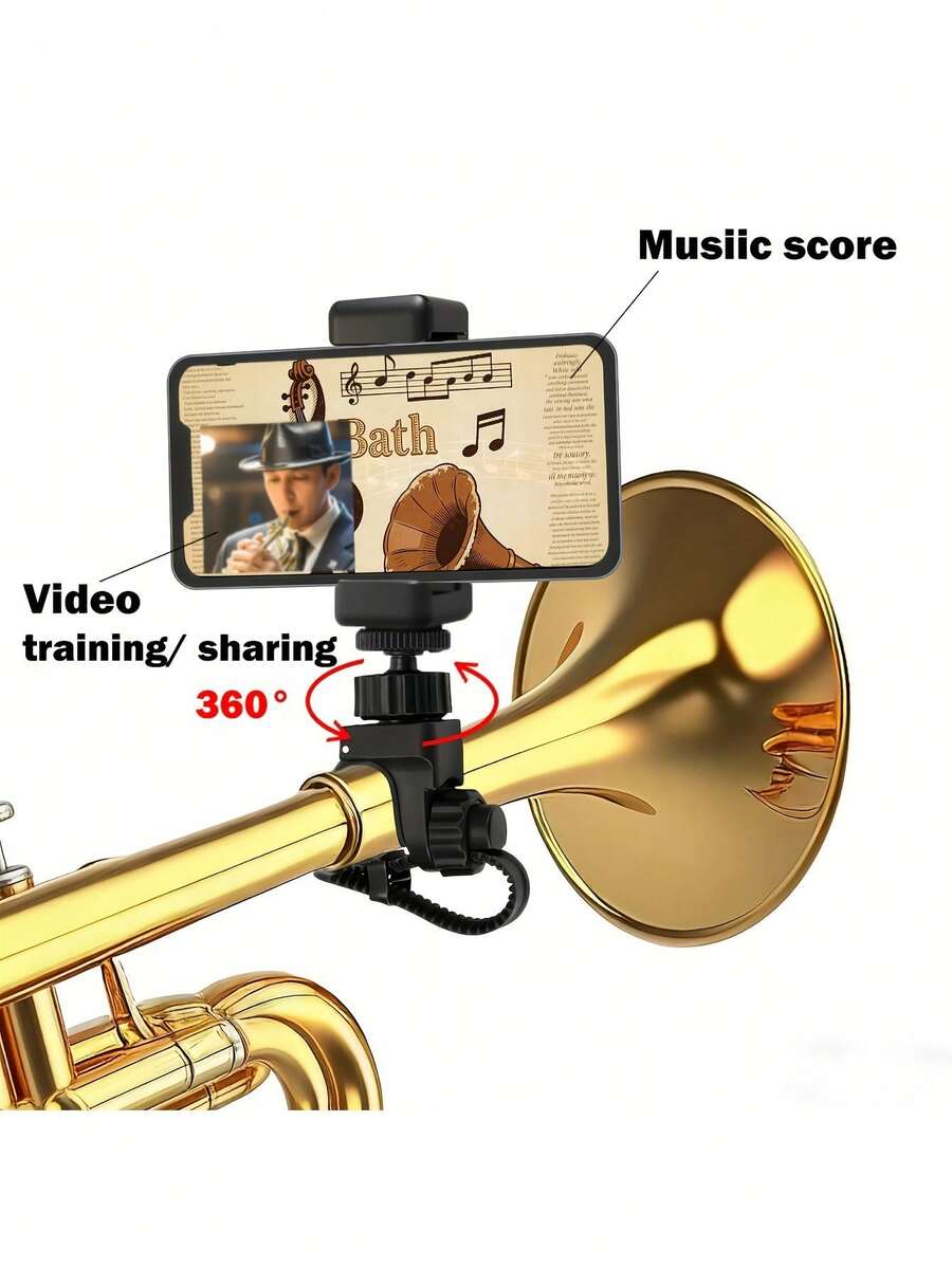 360° rotirajući držač za telefon za note | Štipaljka za stalak za note za saksofon/flautu/trubu