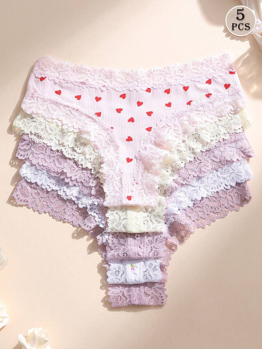 5 kom ženskih seksi čipkastih bešavnih gaćica, meke, udobne i prozračne