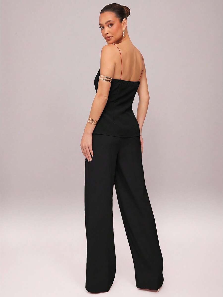 Set  Ženski Asimetrični Bandeau Top i Pantalone