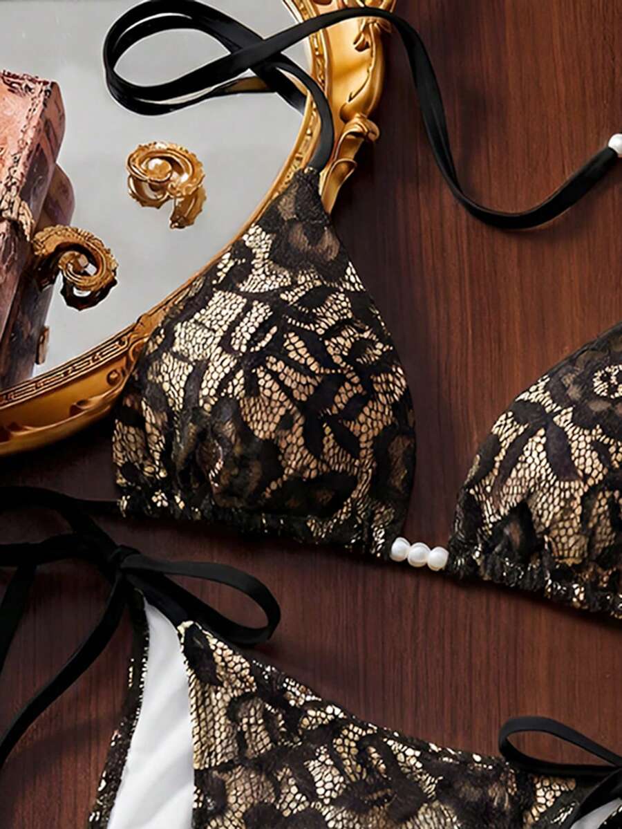 Ženski Bikini Set sa Halter Krojem i Dekoracijom od Kristala