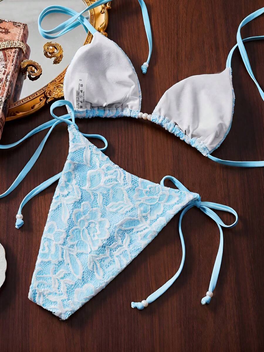 Ženski Bikini Set sa Halter Krojem i Dekoracijom od Kristala