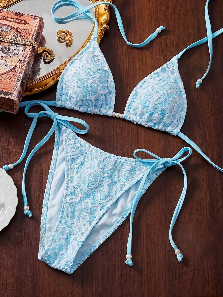Ženski Bikini Set sa Halter Krojem i Dekoracijom od Kristala