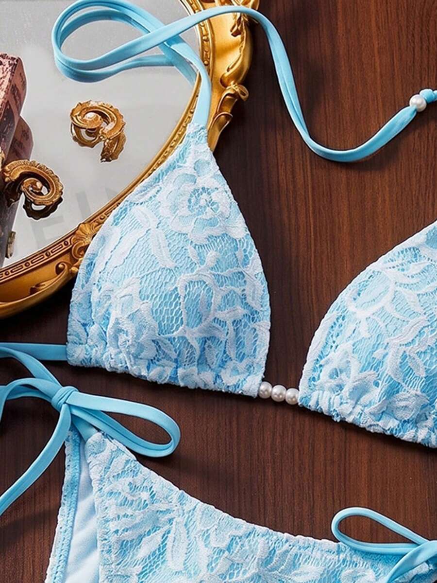 Ženski Bikini Set sa Halter Krojem i Dekoracijom od Kristala