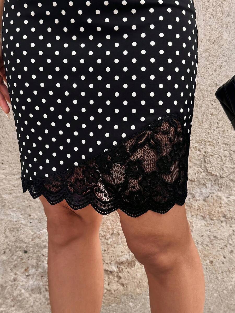 Ženska Elegantna Suknja sa Čipkastim Umetkom
