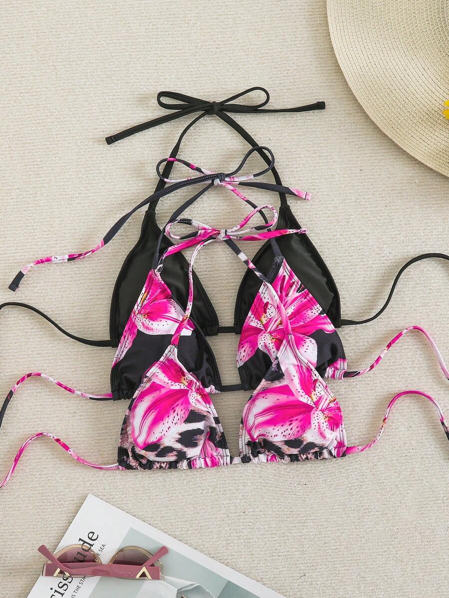 Ženski bikini set od 3 dela plus size,višebojni
