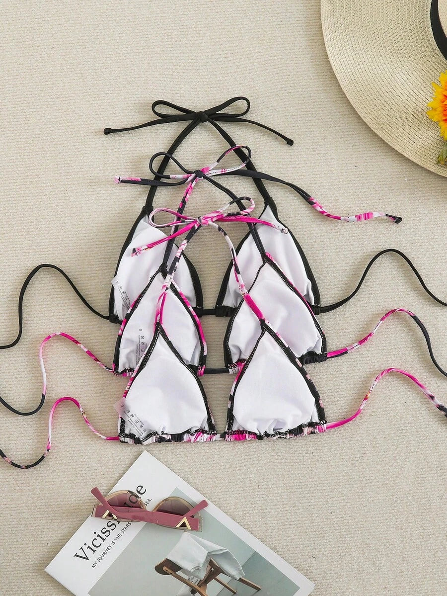 Ženski bikini set od 3 dela plus size,višebojni