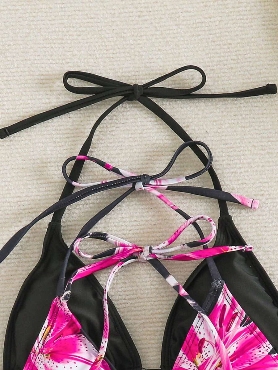 Ženski bikini set od 3 dela plus size,višebojni