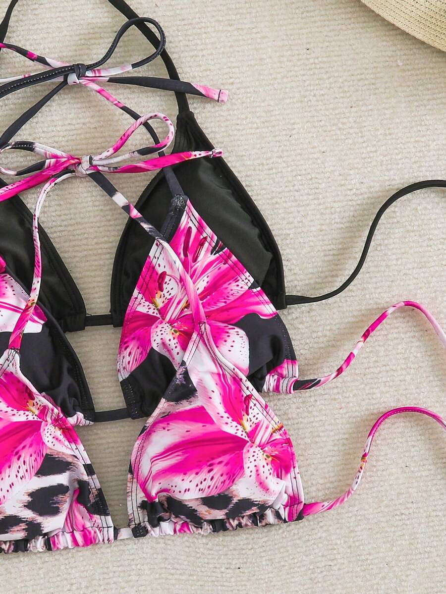 Ženski bikini set od 3 dela plus size,višebojni