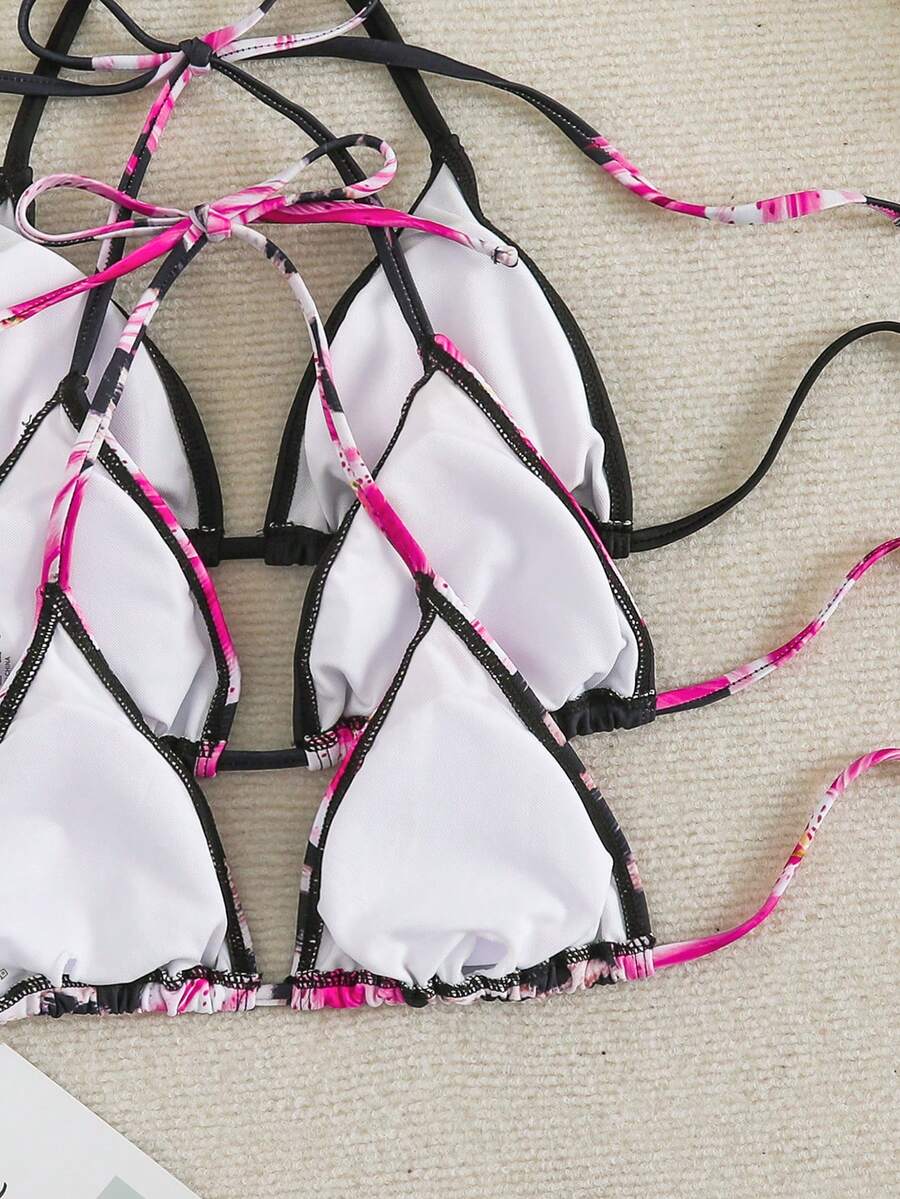 Ženski bikini set od 3 dela plus size,višebojni
