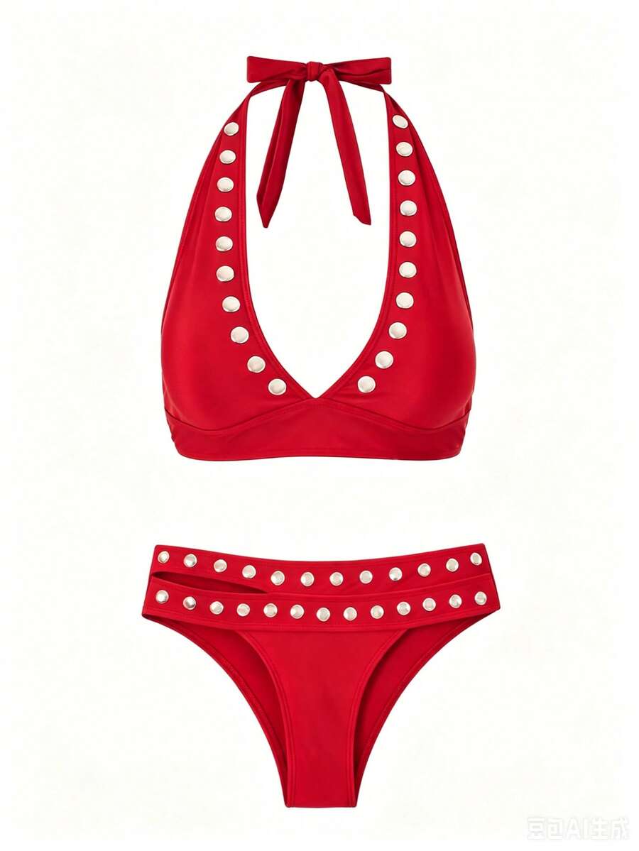 Crni bikini  dvodelni set, visokog struka