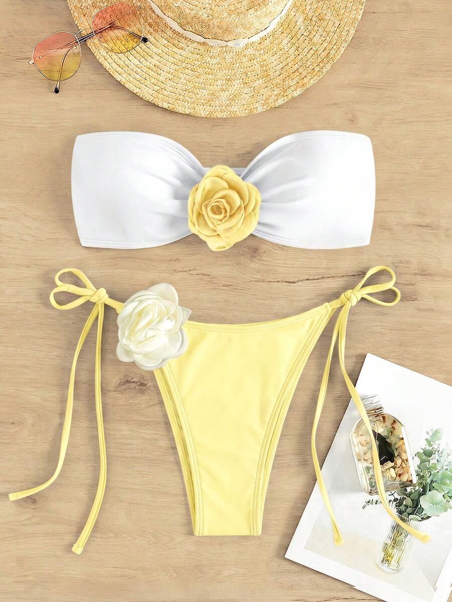 Colorblock Bikini Set