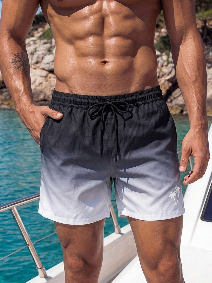 Muški šorts za plažu  i odmor sa perticom u struku, džepovima i gradijent bojama