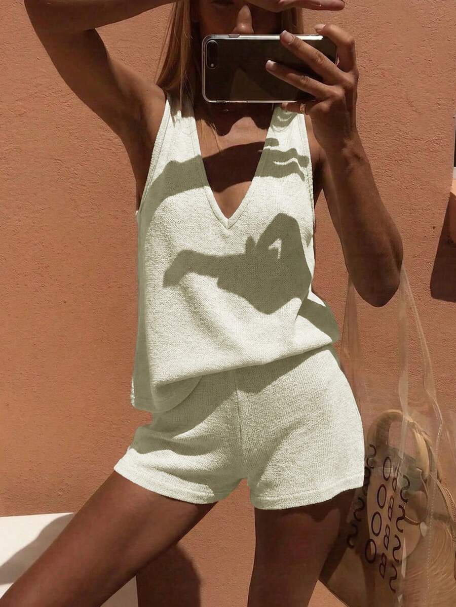 Ženski komplet za plažu V-izrez top