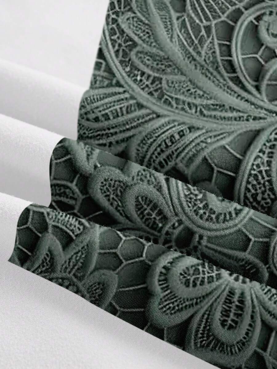 Ženska majica sa čipkastim printom – Udoban Casual Stil