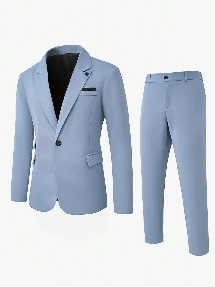 Muški poslovni set sa užim krojem, sako sa špicastim reverima i pantalone