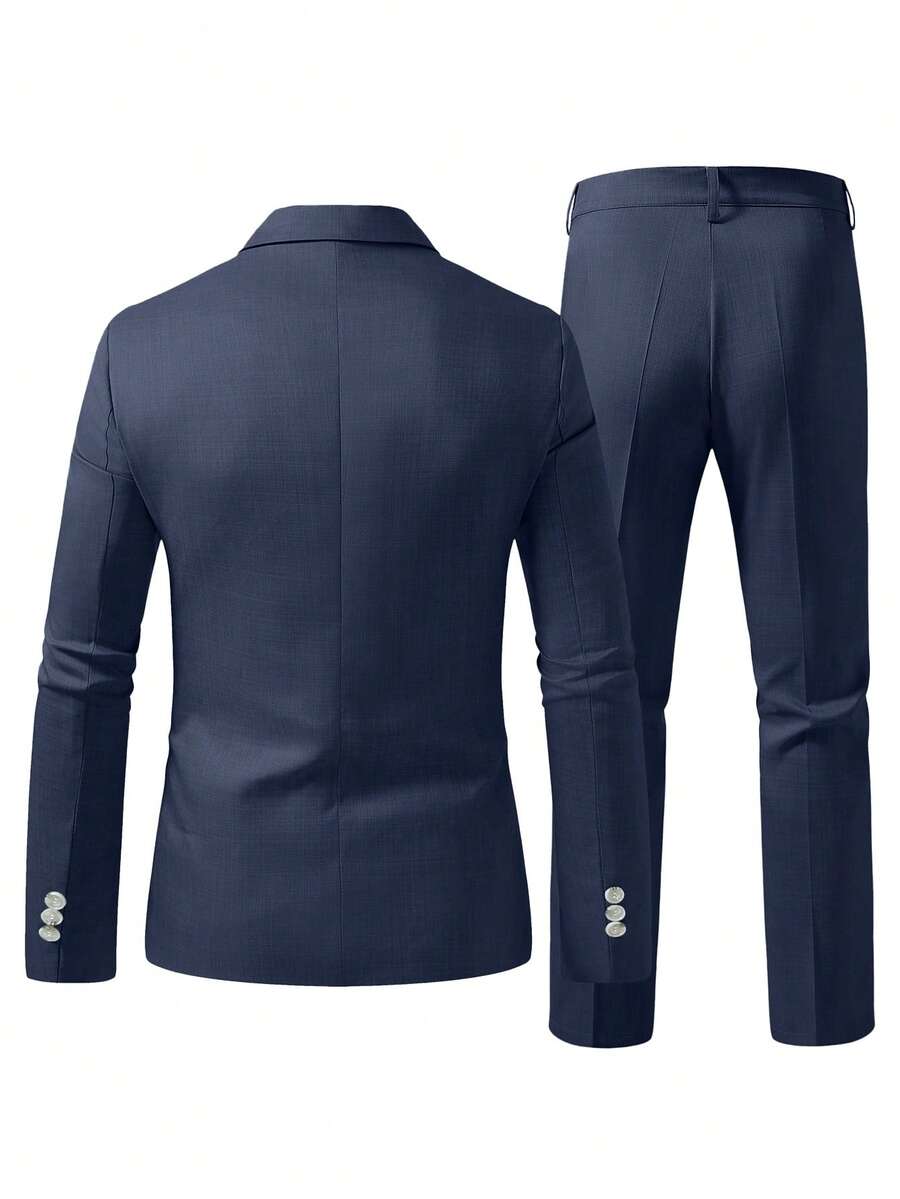 Muški poslovno-ležerni komplet  sa dugim rukavima, sako na kopčanje i ležerne pantalone sa džepovima