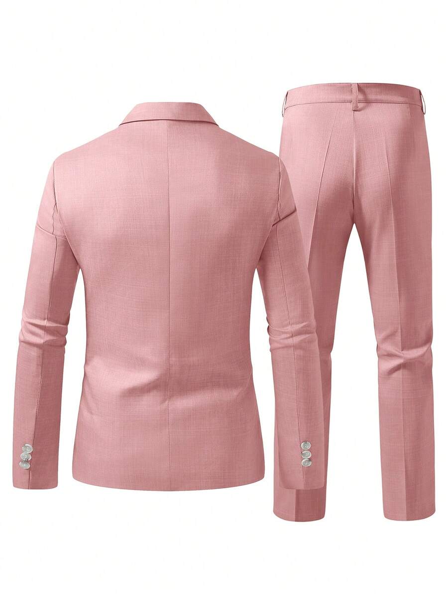 Muški poslovno-ležerni komplet  sa dugim rukavima, sako na kopčanje i ležerne pantalone sa džepovima