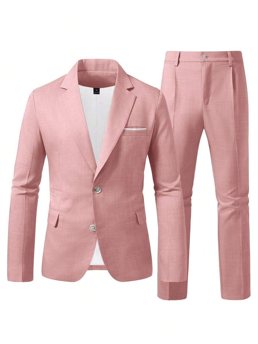 Muški poslovno-ležerni komplet  sa dugim rukavima, sako na kopčanje i ležerne pantalone sa džepovima