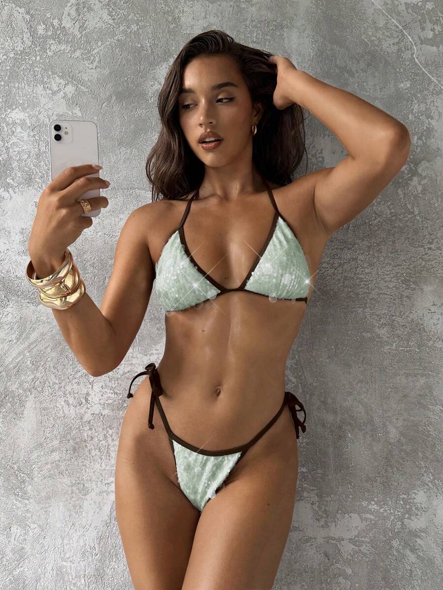 Ženski bikini set sa školjkastim dekorom