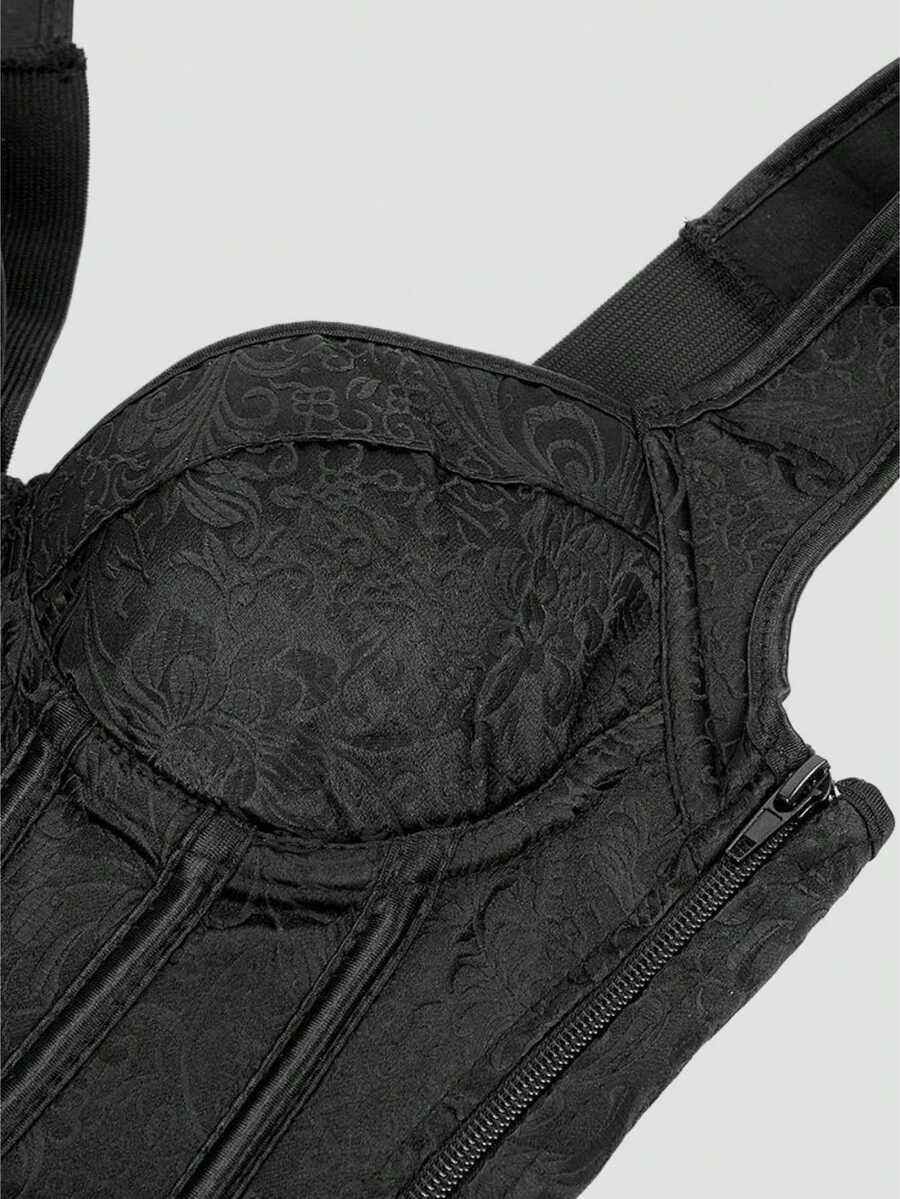 Ženski korset top sa dvostrukim kaišem , jacquard vintage seksi bodi