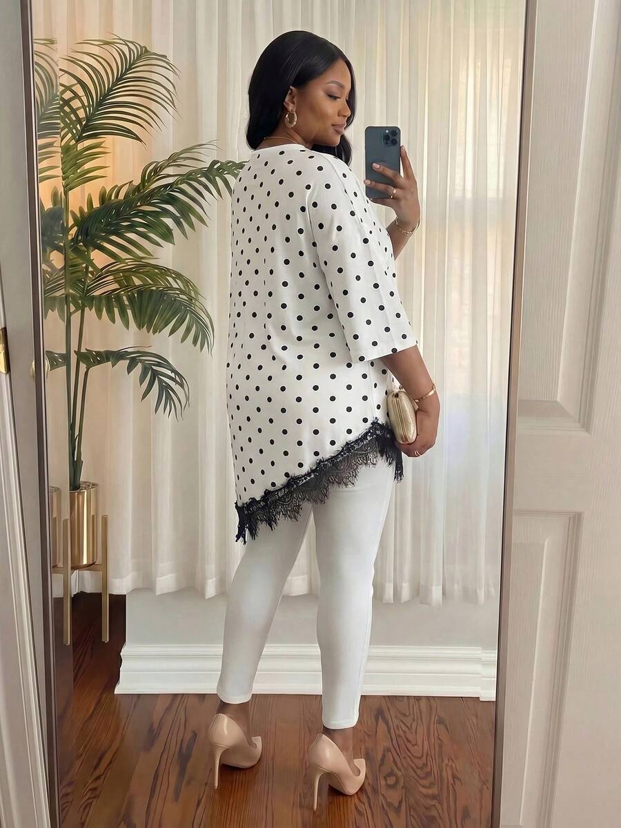 Elegantna bluza za žene plus size sa cvetnim vezom