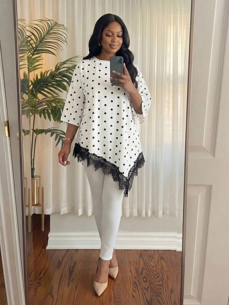 Elegantna bluza za žene plus size sa cvetnim vezom